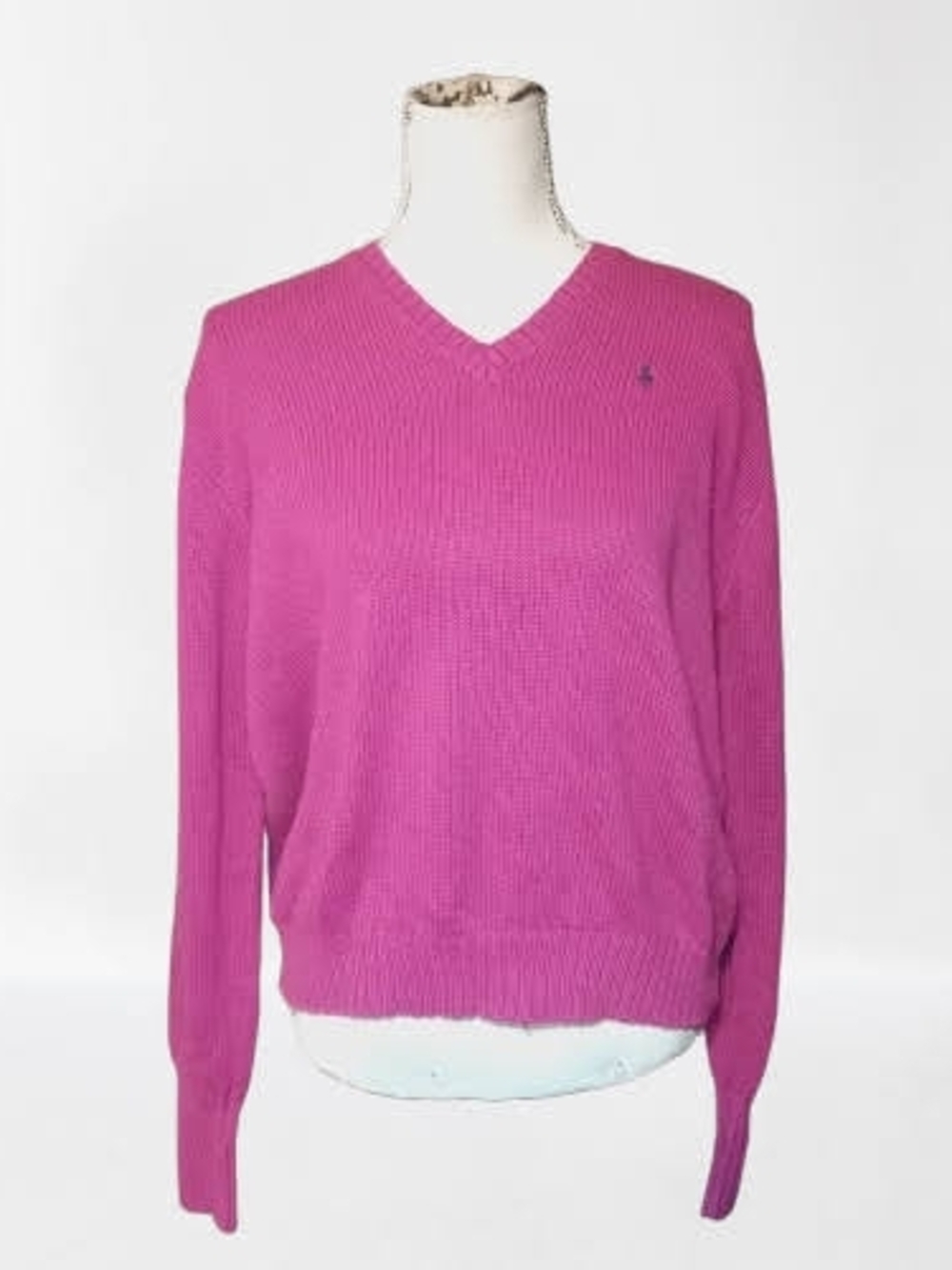 Ralph Lauren V-Neck Sweater in Barbie Pink